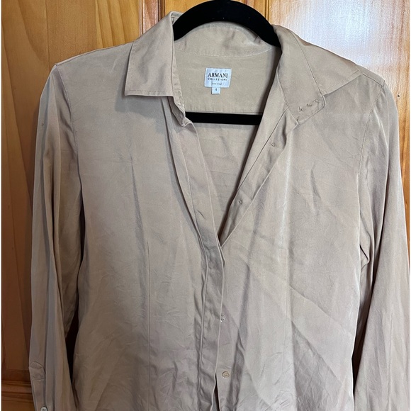 Vintage silk Armani blouse, size 6/S - Picture 2 of 3